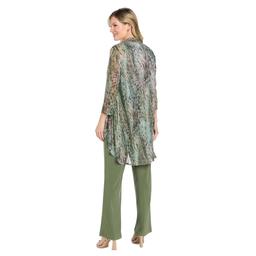 Womens R&M Richards 3pc. Abstract Metallic Crinkle Pant Set
