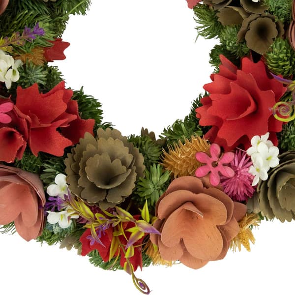 Northlight Seasonal Artificial Wooden Mixed Floral Spring Wreath