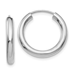 Gold Classics(tm) 20mm. White Gold Polished Hoop Earrings