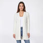 Womens 89th & Madison Long Sleeve Pointelle Stripe Solid Cardigan - image 1