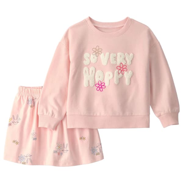 Toddler Girl Carter''s So Very Happy/Floral Ls Skirt Set