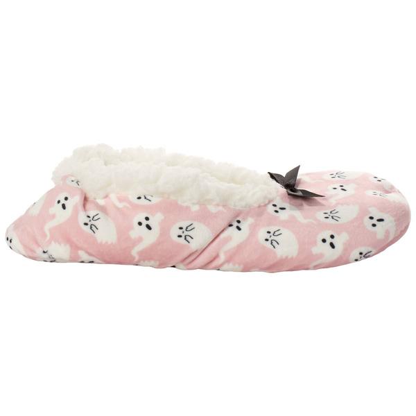 Womens Happy Halloween Ghost Slipper Socks