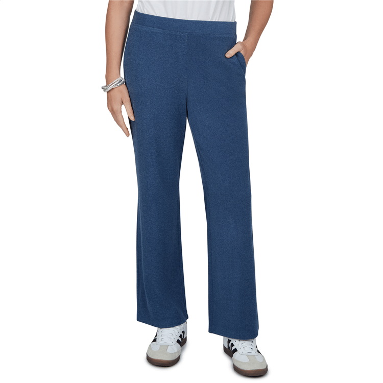 Plus Size Ruby Rd. Premium Luxe Rib Luxe Rib Knit Wide Leg Pull-