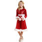 Girls &#40;7-16&#41; Bonnie Jean Long Sleeve Sequin & Velvet Santa Dress - image 1