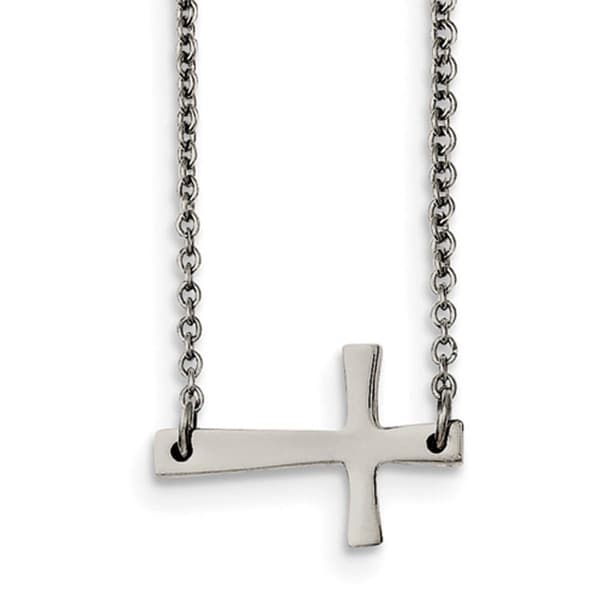 Gold Classics&#40;tm&#41; Polished Sideways Cross Necklace - image 