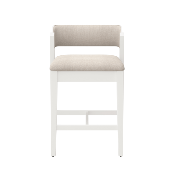 HH2 Home Dresden White Fabric Counter Height Stool