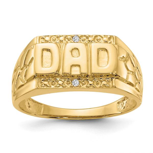 Mens Gentlemens Classics(tm) 14kt. Gold Diamond Accent DAD Ring - image 