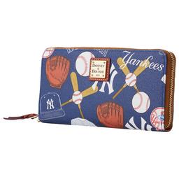 Womens Dooney & Bourke Yankees Large Zip Around Wristlet