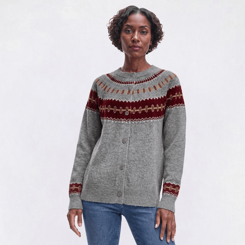 Petite Emily Daniels Long Sleeve Fair Isle Cardigan