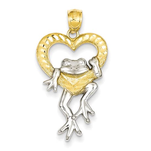 Gold Classics(tm) 14k. Diamond-Cut Frog Pendant - image 