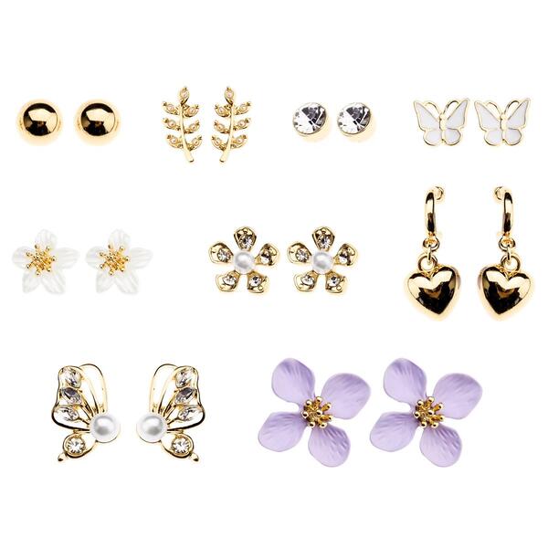 Ashley Cooper&#40;tm&#41; 9pr. Gold-Tone Multi-Shape Earrings - image 