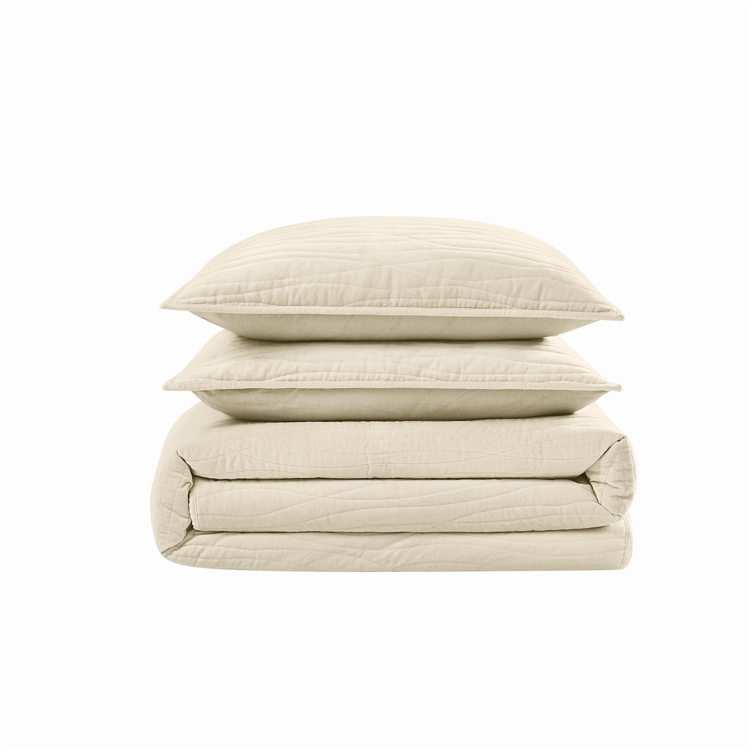 Royal Velvet Wavy Cotton Velvet Quilt Set