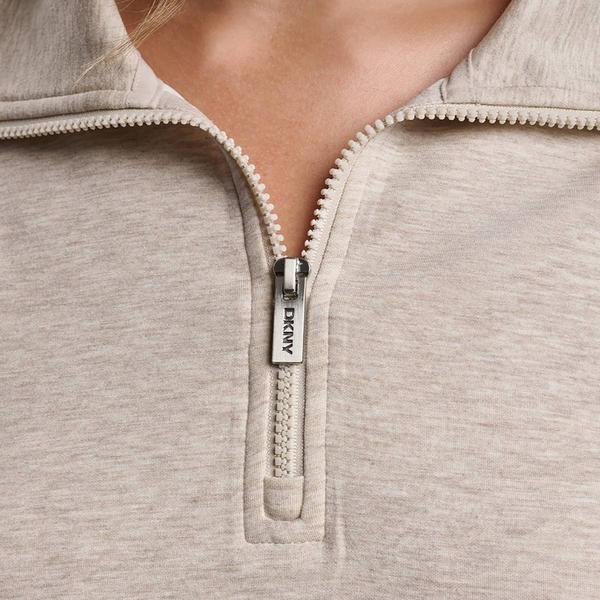 Womens DKNY Sport Long Sleeve Mock Neck Half Zip Sweatshirt