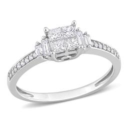 Diamond Classics(tm) 14kt. White Gold 1/2ctw. Diamond Quad Ring