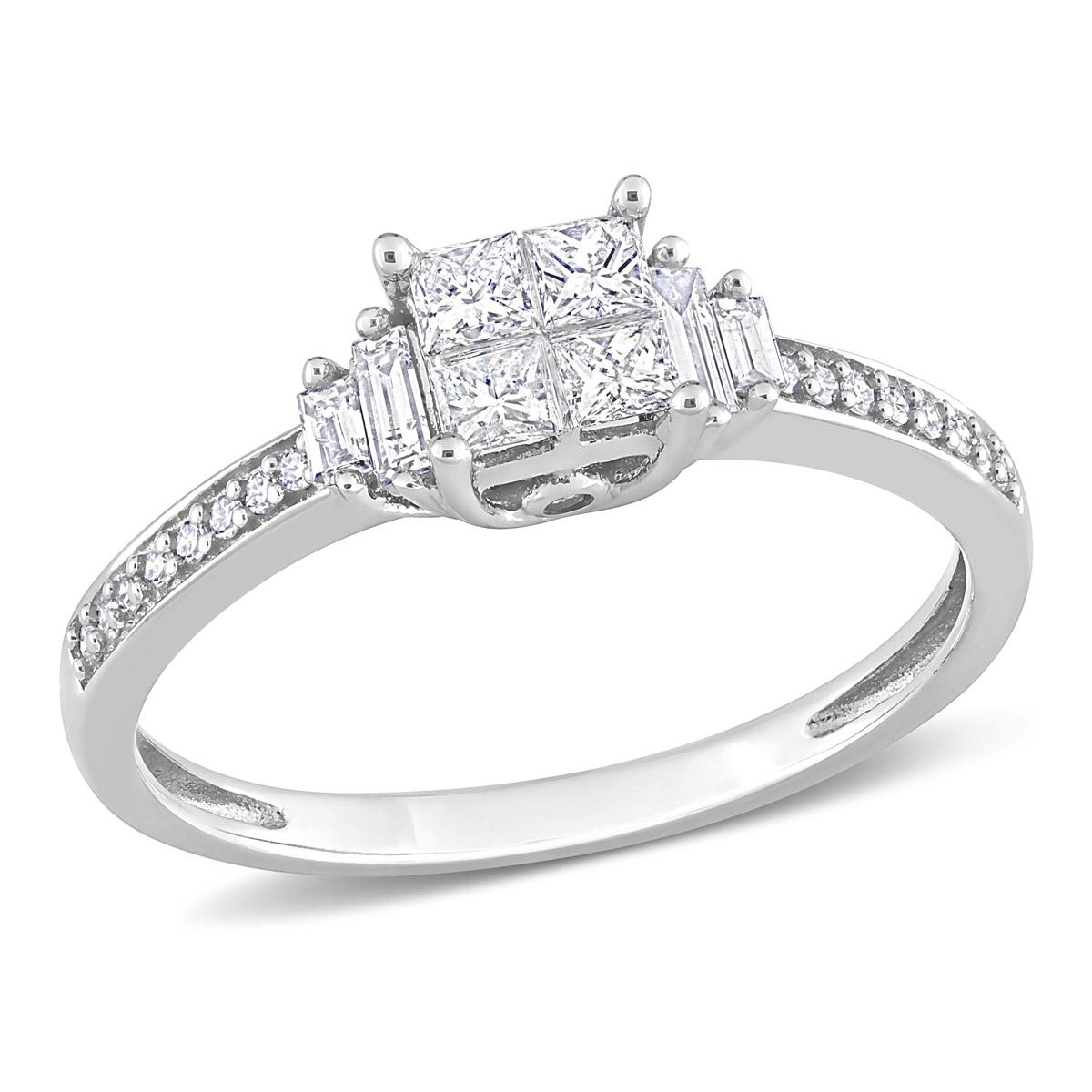 Diamond Classics(tm) 14kt. White Gold 1/2ctw. Diamond Quad Ring