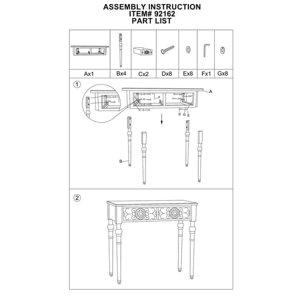 9th & Pike® Brown Farmhouse Wood Console Table