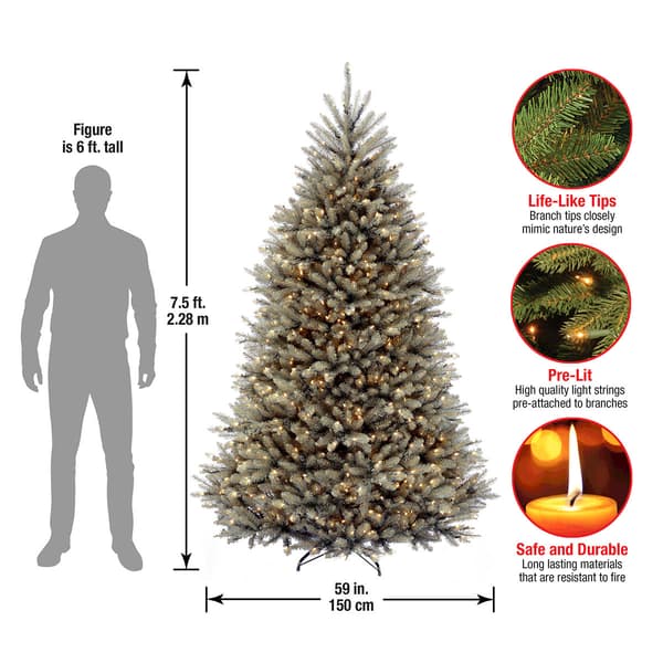 National Tree 7.5ft. Blue Asbury Fir Pre-Lit LED Christmas Tree