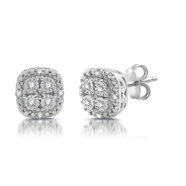 Nova Star&#174; 1/10ctw. Lab Grown Diamond Cushion Stud Earrings