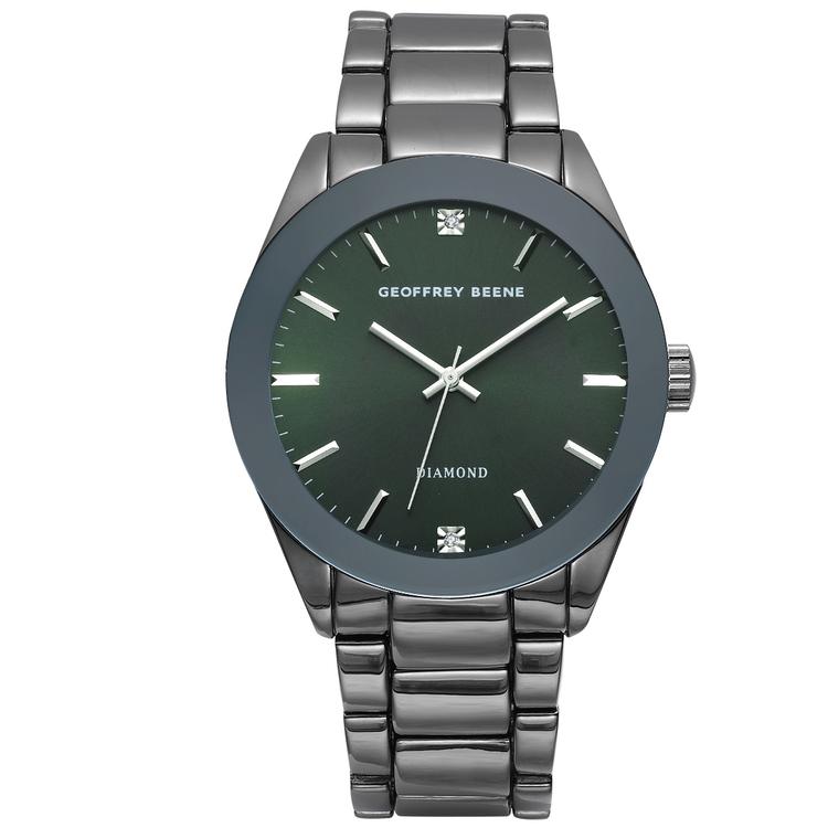 Mens Geoffrey Beene(R) 42mm Diamond Dial Bracelet Watch - GBA0027GU
