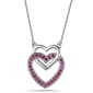 Nova Star(R) Sterling Silver Created Ruby Twin Heart Pendant - image 1