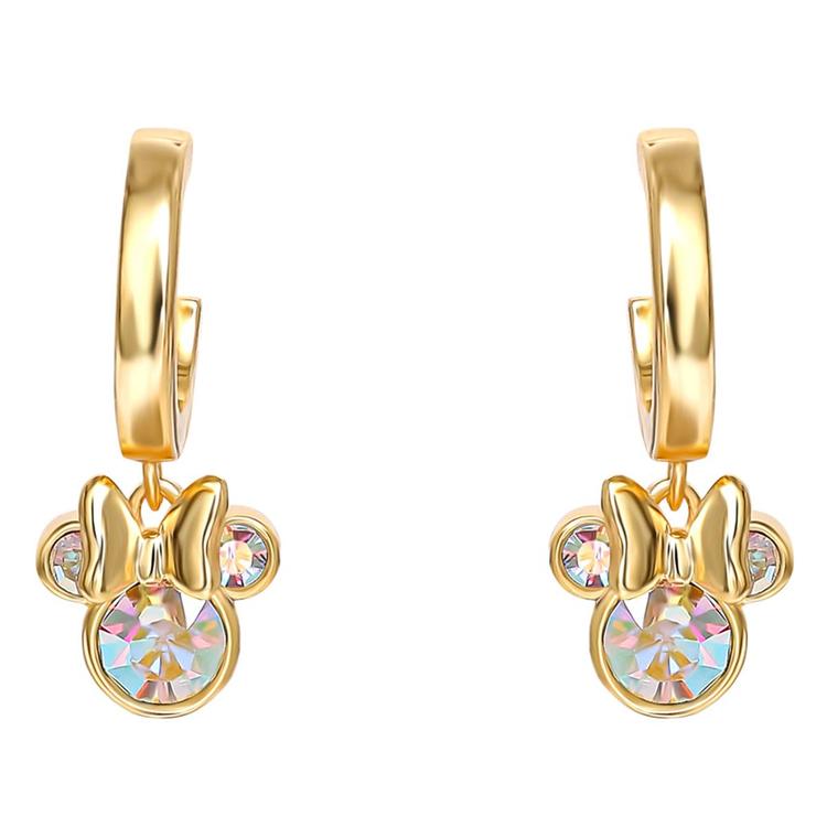 Disney Minnie Mouse Gold Plated AB Crystal Stud Earrings