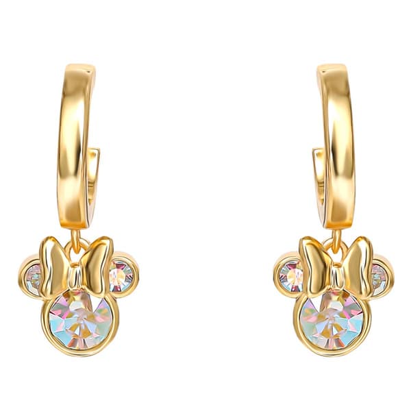 Disney Minnie Mouse Gold Plated AB Crystal Stud Earrings