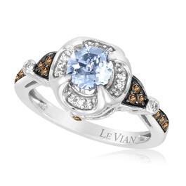 Le Vian&#40;R&#41; 5/8ctw. Sea Blue Aquamarine&#40;R&#41; & Diamond Ring