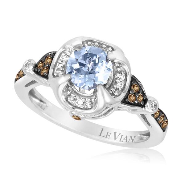 Le Vian&#40;R&#41; 5/8ctw. Sea Blue Aquamarine&#40;R&#41; & Diamond Ring - image 