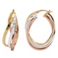 Ellen Tracy Sterling Silver Tri-Color Twist Hoops - image 1