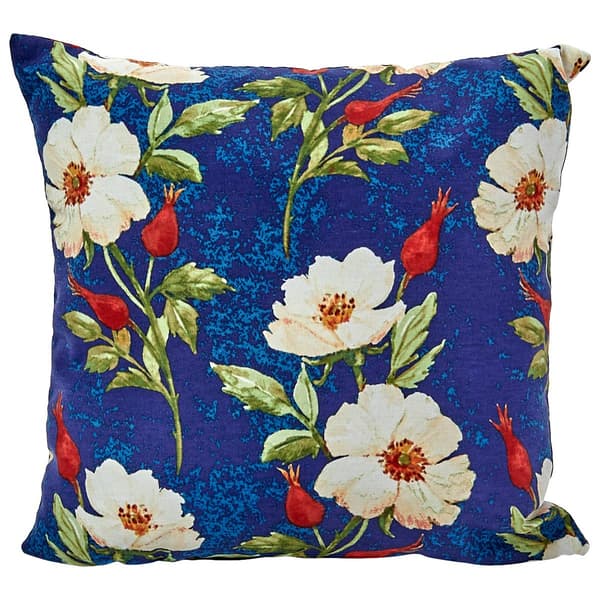 Jordan Manufacturing Floral Pillow - Navy/Ivory - image 