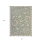 HomeRoots Grey & Blue Wool Floral Hand Tufted Accent Rug - image 2