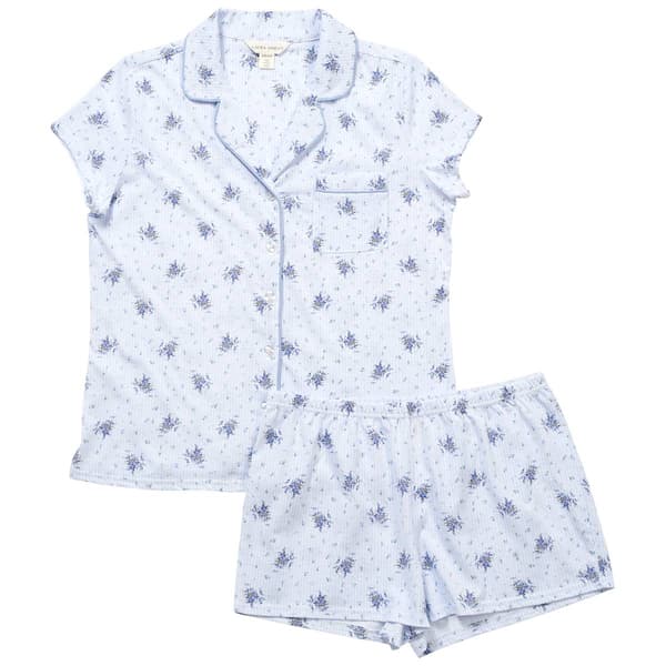 Womens Laura Ashley(R) Short Sleeve Floral Short Pajama Set