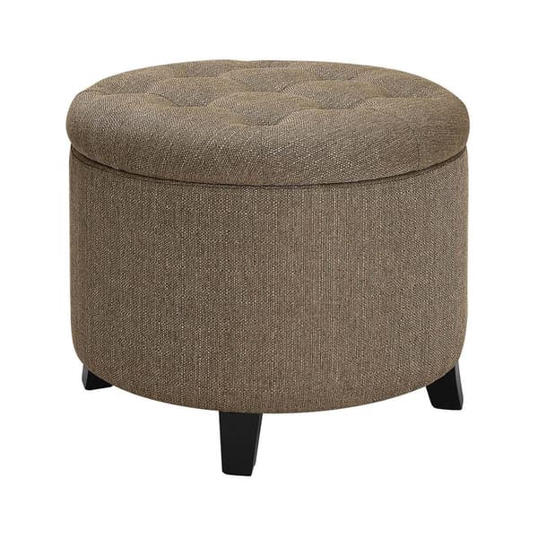 Convenience Concepts Designs4Comfort Fabric Round Storage Ottoman - image 