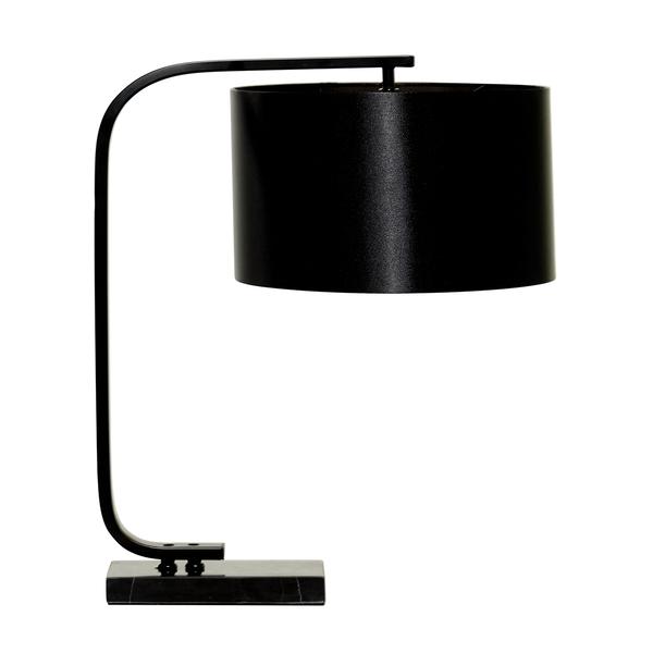 9th & Pike(R) Black Metal Traditional Table Lamp with Fabric Shade