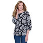 Womens Ali Miles 3/4 Sleeve Brushed Circle Print Tunic With Back - image 1