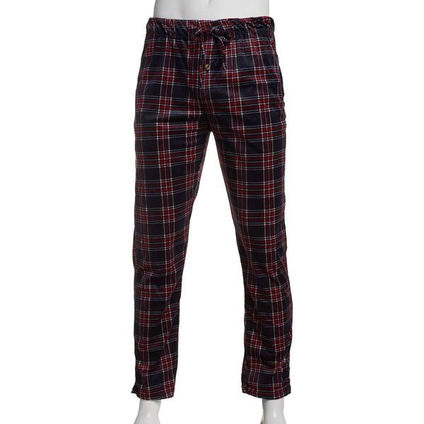 Mens Preswick & Moore&#40;R&#41; Plaid Fleece Pajama Pants - Navy/Red/White - image 