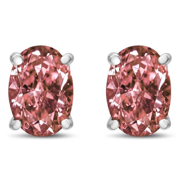 Haus of Brilliance 1/2ctw. Lab Grown Pink Diamond Oval Earrings