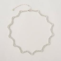 Rosa Rhinestones Duo Waves Rhinestone Collar Necklace