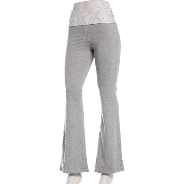 Juniors No Comment Fleece Fold Over Waist Flare Pants - Grey - image 