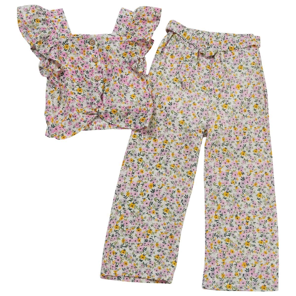 Girls (4-6x) Rare Editions Sleeveless Floral Top & Belted...