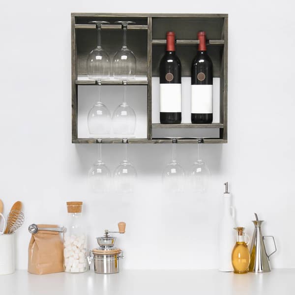 Elegant Designs&#8482; Bartow Wall Mounted Wood Wine Rack Shelf