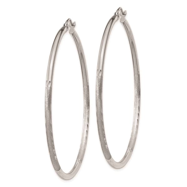 Gold Classics&#8482; 14k White Gold Satin 50mm Hoop Earrings