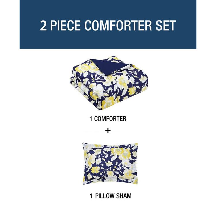Cedar Court Aster Floral Reversible Comforter Bedding Set