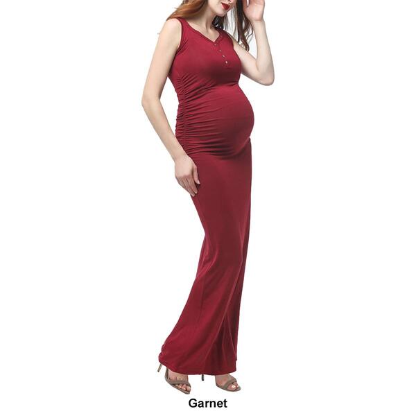Womens Glow & Grow&#174; Button Accent Maternity Maxi Dress