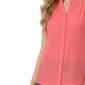 Womens NY Collection Flutter Cap Sleeve Button Down Blouse - image 4