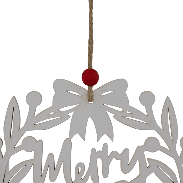 Northlight 8in. White "Merry Christmas" Wreath Cutout Ornament