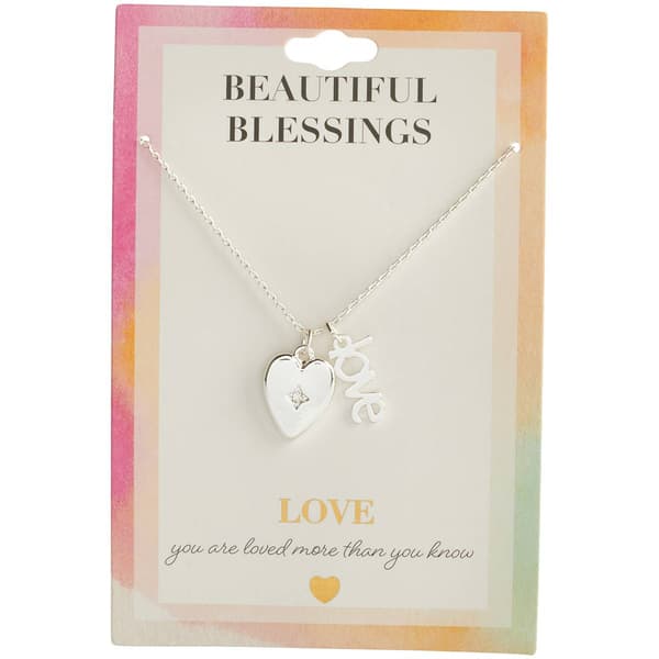 Beautiful Blessings Silver Heart Love Pendant - image 