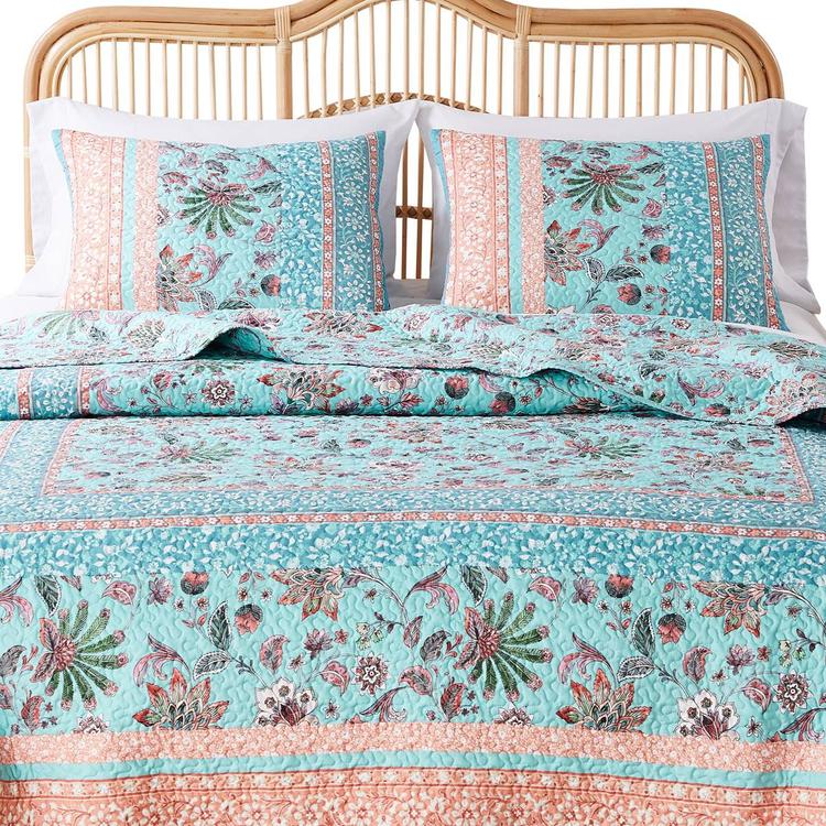 Greenland Home Fashions™ Audrey Tropical Turquoise Quilt Set