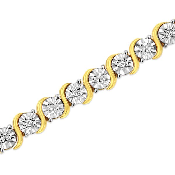 Haus of Brilliance 14kt. Yellow Gold Plated Tennis Bracelet