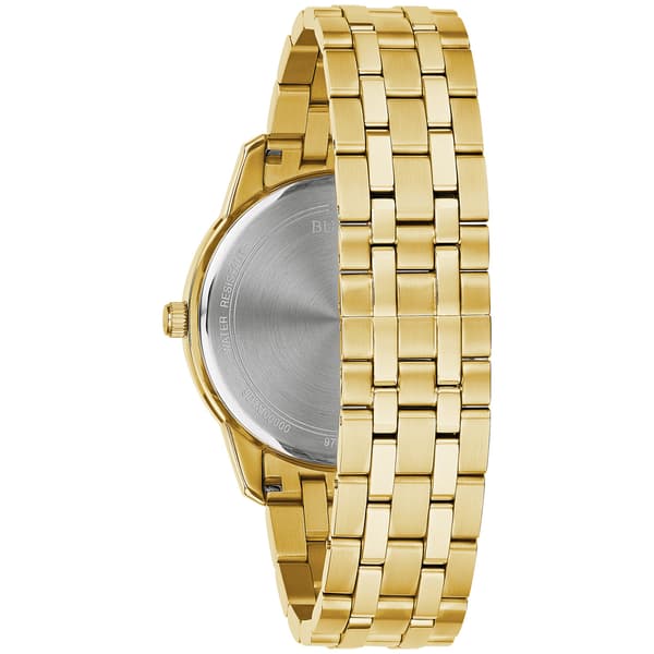 Mens Bulova Goldtone Diamond Dial Bracelet Watch - 97D123